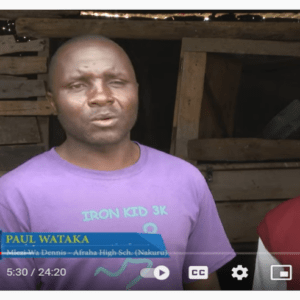 Caretaker and student from Afraha during the television interview Afraha Secondary School featured in Project 254